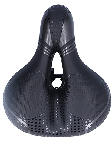 Cubierta para sillín de Bicicleta, Almohadilla para Silla de Montar con absorción de Impactos, Acolchado de Gel Grueso, Superficie de Cuero Esmerilado Transpirable, Adhesivo