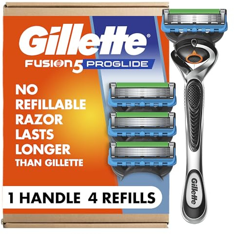 Gillette Fusion ProGlide Shaving Razor for Men, 1 Handle + 4 Blade Refills