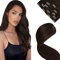 LaaVoo Clip in Extenisons Braun Haarverlängerung Echthaar Clip in Remy Natürlich Braun Extensions Echthaar Clip Doppelt Tressen 45cm 70Gramm/5Stück