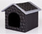 millybo Hundehöhle Hundebett Hundehaus Hundehütte R1-R6 (R4 (60 x 55 cm), schwarz mit Muster (Hündchen))