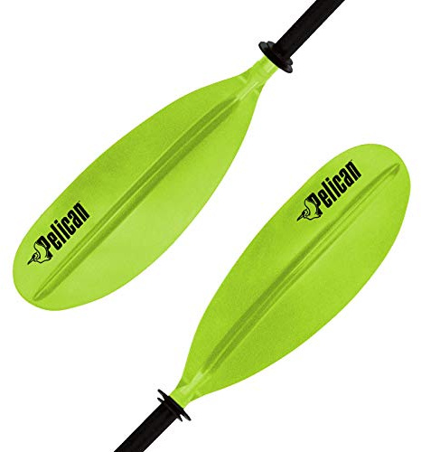 Pelican - Standard Kayak Paddle - Lime - 220 cm (86.6 in.) - Aluminum Shaft and a Durable Polypropylene Blade - 0/65° Blade Angle - with Drip Ring - PS1966-00