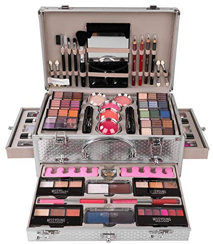 JasCherry Set di Trucchi Make Up Cosmetico Valigia per il Trucco Kit Trucchi Tutto in Uno Tavolozza per Beauty Case Make Up Scatola Completo Valigetta con ombretto, Blush polvere e Lucidalabbra #1