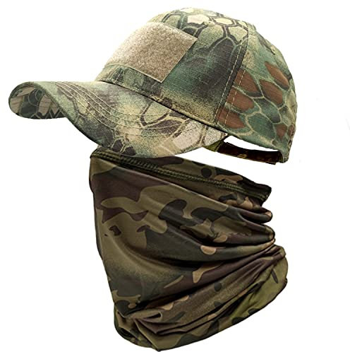 ehsbuy Camo Hüte für Männer mit Kühlung Halsgamasche Baseballmützen Gesichtsschal Maske Armee Taktische Militärmütze Halsrohr Snoods zum Laufen Jagd Camping Radfahren Angeln Outdoor Sports