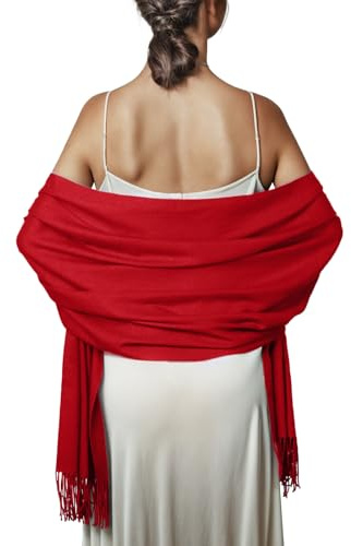 PIOYMEYA Pañuelos Chal Bufanda Mujer Pashmina Estolas Bodas Chale Fiesta Sólido Fulares Foulard Larga Cálida Invierno