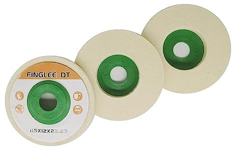 3Pcs 115mm disque de polissage en laine, disque de polissage en feutre pour meuleuse d'angle, 12mm d'épaisseur pour plus de résistance à l'abrasion