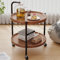 GHBXJX Modern Couchtisch Rund mit Stauraum, Beistelltisch Holz mit Rollen, Kleiner Nachttisch Kaffeetisch, Klein Wohnzimmertisch Couch Beistelltische fürs Wohnzimmer und Schlafzimmer, 45x45x63cm