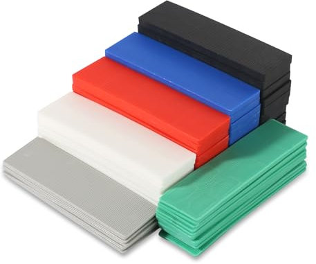 60 Piezas Bloques de Acristalamiento de Plástico 100 x 28 x 1-6mm Bloques Distanciadores Cuñas Plastico para Acristalamiento Cuñas para Cristale Bloques de Vidrio para Colocar Azulejos
