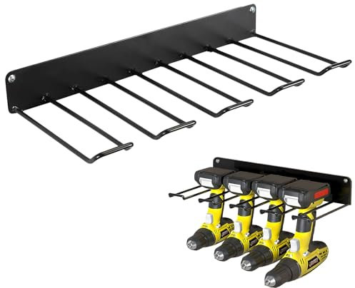 Joyan Soporte de Pared para Taladros, Organizador de Pared para Herramientas Eléctricas, Pegboard para Taladros Pesados para Taller Garaje (Destornillador)