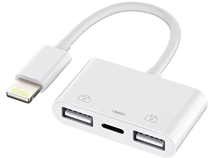 Adattatore Lightning USB 3.0 Per Apple iPhone iPad (3 in 1) Ricarica Cavo OTG Da Camera Chiavetta Lettore Schede Tastiera Telefono Reader Card Jack Chiavette Fotocamera Memoria Mouse Trasferire ip
