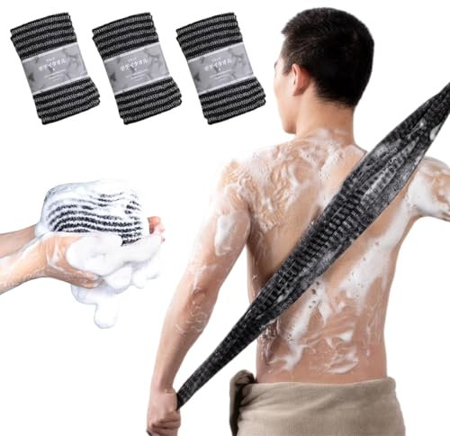 MEIION WaterJake | Antibakterielles Duschpeeling-Tuch 2/3/5er Set Peeling-Handtuch, extra langes Japanisches Handtuch, idealer Körperschrubber für Männer und Frauen, zum Schrubben und Waschen
