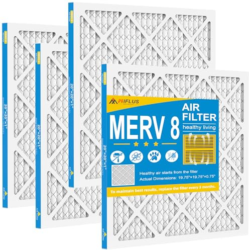 20x20x1 Air Filter,MERV 8,4Pack,Furnace Air Filter for HVAC by MIFLUS