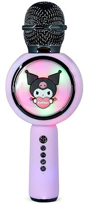 OTL Technologies Kuromi - Microfono Karaoke con altoparlante Bluetooth, luci LED, per bambini da 3 anni e più