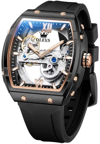 OLEVS Watch for Men Automatic Mechanical Luxury Dress Tourbillon Stainless Steel Waterproof Wrist Watches Date