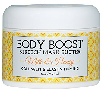 Body Boost Milk & Honey Stretch Mark Butter- Safe for Pregnancy and Nursing- Repair Stretch Marks and Scars- Paraben, Phenoxyethanol Free