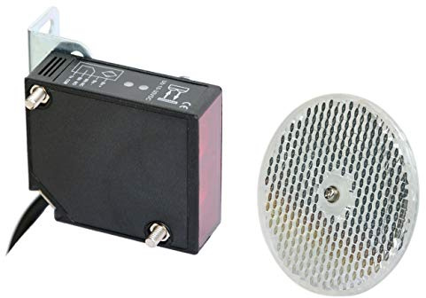 Supreform IP67 Waterproof Universal 10-30VDC Safety Retro-Reflective Photoelectric Beam Sensor for 12VDC and 24VDC Gate Opener, Garage Door Sensor Up to 40 Feet Sensing Range, Pre-Wired 6.6 Feet Cord