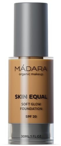 MÁDARA Organic Skincare | Skin Equal Soft Glow Foundation SPF15#60 OLIVE - 30ml, Leichte Mineralfoundation, Longwear, Natürlich strahlendes Hautfinish und regulierbare Deckkraft, Vegan
