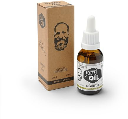 Beyer’s Oil Bartöl Zeder & Sandel 30ml - 100% natürliche Bartpflege - Macht den Bart weich und glatt
