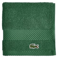 Lacoste Heritage Supima Cotton Wash Cloth, Croc Green, 13 x 13