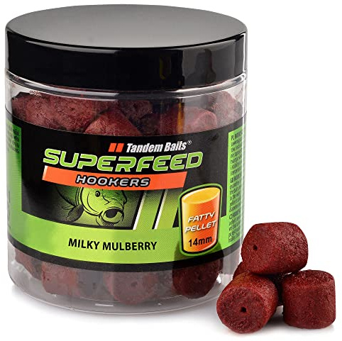 Tandem Baits Karpfen Futter Angelfutter Haken Pellets SuperFeed Hook Fatty Pellet 14 mm 150 g Milch Maulbeere