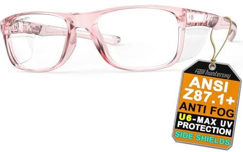 HTS HUNTERSKY TR90NZZ Anti-Buée Lunettes de sécurité avec protections latérales, ANSI Z87, pour chimie et laboratoire