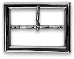 almela Doppelte Gürtelschnalle mit glänzendem Silber-Finish, 50 mm breit – 5 cm | Schnalle, silber, 50mm