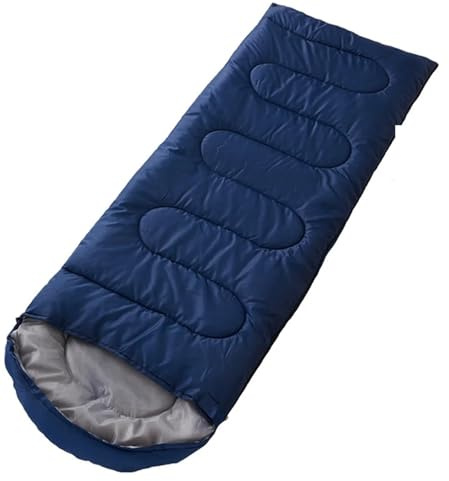 Sacco A Pelo Sacco a pelo da esterno Campeggio Trekking a ultraleggero pieghevole primaverile autunnale(Deepblue1.8kg)