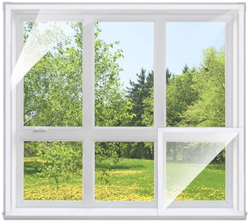 PATIKIL Kit D'Isolation Pour Fenêtre, 160x160cm Couverture En Plastique Transparent Ajustable Pour Fenêtre Film Rétractable Pour Couverture De Volets De Ventilation De Comble, Chaud En
