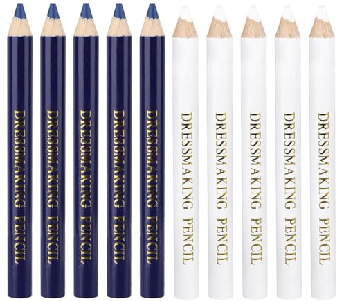 shirylzee 10 PCS Fabric Pencil for Sewing, Washable Sewing Chalk, Water Soluble Sewing Fabric Pencils, Tailors Chalk Pencil for Quilting Tailoring Embroidery Dressmakers DIY Crafts