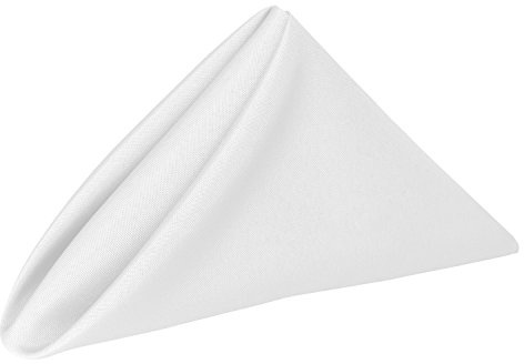 Ultimate Textile Cloth Napkins Bulk Set 17x17in Polyester Washable Square Dinner Napkins for Wedding Party Events Machine Washable Stain Resistant - White, 17 X 17 (Set of 12)
