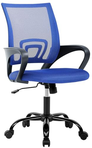 BestOffice Office Chair Ergonomic Cheap Desk Chair Mesh Computer Chair Lumbar Support Modern Executive Adjustable Stool Rolling Swivel Chair for Back Pain (Blue)