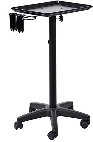 Chariot de Salon de Coiffure avec Roues, Chariot de coiffure réglable en hauteur Plateau de Chariot à Outils de Coiffeur avec porte-outils pour Salon de Coiffure Beauté Spa