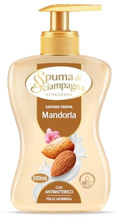 Spuma di Sciampagna Flüssige Handseife Feuchtigkeitsspendende Mandelmilch und Sheabutter - 500 ml