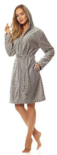 L&L-ZPPR 7119 Frottier Damen Soft Langarm Bademantel Reißverschluss Hausmantel Bademantel mit Kapuze für Damen Bademantel mit Reissverschluss Damen Kurz Sommer Morgenmantel(Graphite Schwarz, Small)