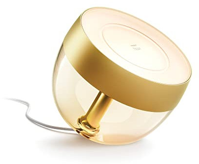 Philips Hue White & Color Ambiance Iris Tischleuchte Special Edition Gold 520lm, dimmbar, 16 Mio. Farben, steuerbar via App, kompatibel mit Amazon Alexa (Echo, Echo Dot)
