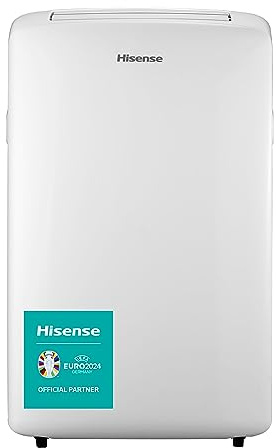 Hisense, APC09NJ, Climatizzatore Portatile,9000BTU/h, 2,6kW, 25㎡, 3-in-1 (Raffrescamento,Ventilazione,Deumidificazione),63dB,LED Display,Timer 24h, Telecomando[Classe energetica A]