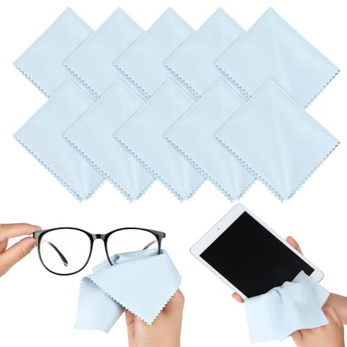 Andibro 10 paños de limpieza de gafas de microfibra, paño suave para limpiar gafas, paño de limpieza de lentes reutilizable, herramienta de limpieza para lentes de cámara, accesorios de limpieza