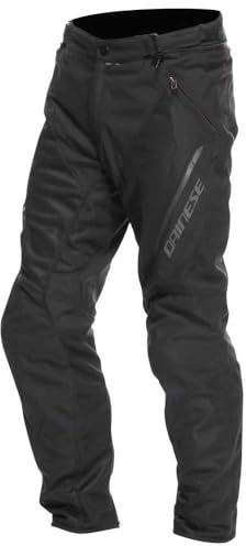 Dainese - Drake 2 Super Air Tex Pants, Pantalones de Moto de Malla, Ventilados y Ligeros, con Protectores Extraíbles, Hombre, Negro/Negro, 54