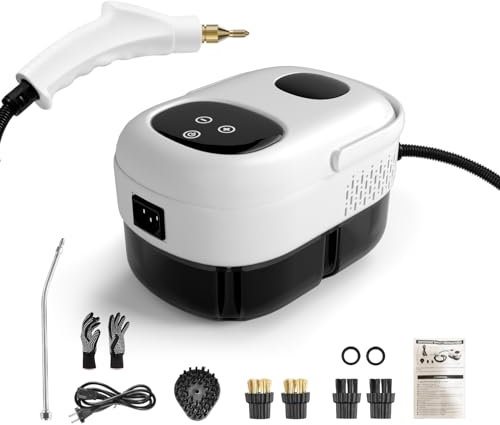 Limpiador a Vapor, 2500W Vaporeta Limpieza Hogar, Steam Cleaner Portátil, Vaporeta Portátil, Máquina de Limpieza a Vapor de Alta Temperatura, Vaporeta de Mano para Cocina, Baño, Coche, Piso - Blanco