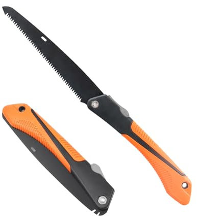dentedeleao Sierra de Mano Plegable, Sierra Plegable, Sierra de Jardín Antideslizante, Mango Antideslizante Con Cierre de Seguridad, Apto para Jardinería y Poda de árboles, Carpintería