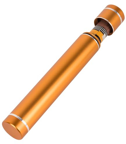 Linkidea Étui à cigares en Alliage d'aluminium, Tube à cigares pour Hommes, Tube Simple hermétique, Tubes à cigares avec Bouchons (Or)