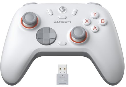GameSir Nova Lite 2 Wireless PC Controller with Hall Effect Joysticks & Triggers, 2.4G & Wired 1000Hz Polling Rate, Remappable Buttons - Compatible with PC/Switch/Steam/Android (White)