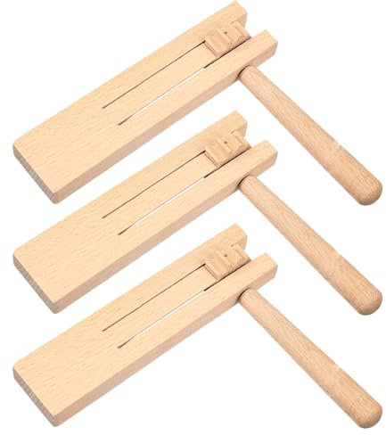 3 Pièces Crécelle en Bois, Crecelle, Créateur de Bruit à Cliquet en Bois, Jouet Matraca Traditionnel, Peut Être Utilisé pour l'Exercice des Enfants Ainsi Que pour La Production de Son.