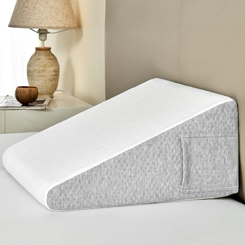 Dorifine Oreiller Anti-Reflux, Coussin Incliné pour Prévenir Le Reflux et Les Coliques, Oreiller Triangulaire en Mousse pour la Lecture, Coussin Ergonomique
