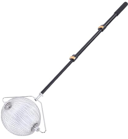 Luocute Bollsamlare, Ingen Böjning över Snabbrullande Plockare för Tennisbollar Fruktnötter med Teleskopiskt Handtag i Aluminiumlegering och Bur i 304 Rostfritt Stål