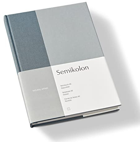 Semikolon 368739 Notizbuch Natural Affair A5 dotted - 176 Seiten, cremeweißes Papier - Lesezeichen - Sea Salt