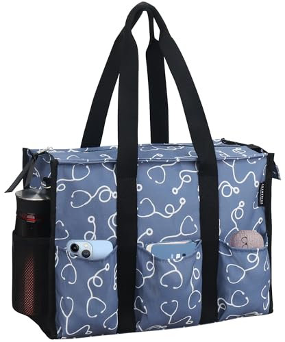 ABAMERICA Krankenschwestertasche für die Arbeit, Pflegetasche, mehrere Taschen, wasserdicht, mit Reißverschluss, klinische Tasche für Pflege-Studenten, Medium