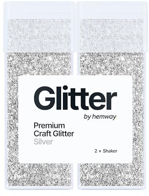 Hemway Craft Glitter Shaker Silver 130g x2 Pack Fine | for Resin & Epoxy Crafts, Christmas Art Supplies, Nail, Body, Face, Eye, Festival, Crafting, Slime, Sparkle