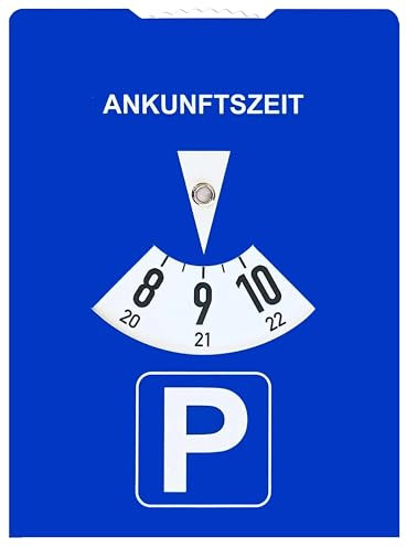 kaiser24 Papp-Parkscheibe aus Karton, StVO-konform, Blau, 11 x 15 cm, 1 Stück – Auto-Parkscheibe mit Benzinverbrauchsrechner auf der Rückseite – Umweltfreundlich, langlebig und leicht ablesbar