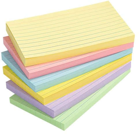 300PCS Colored Index Cards 4x6, Goefun Ruled Notecards, 6 Color Flashcards for Studying, Recipes, Memo Cards, Office Supply, DIY, Presentation