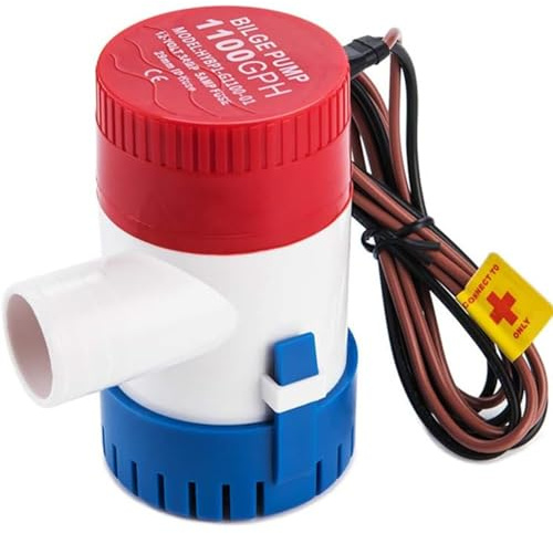 DCHOUSE 1100 GPH bilpump, elektrisk, 12 V DC, båtpump, dränkbar pump, havsvattenpump, solpump för dammar, pooler, fiskebåtar och husbilar